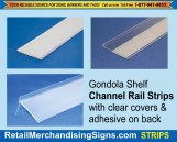 Shelf Channel Rail Strips with clear cover and adhesive back